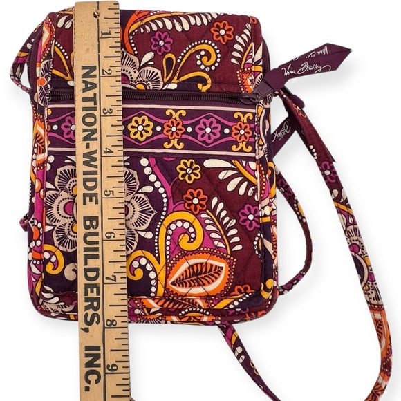 Vera Bradley Safari Sunset Crossbody Organizer Purse Wallet Boho Red Orange - Picture 11 of 12